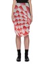 Main View - Click To Enlarge - MARCHEN - Abstract checkered print draped slip skirt