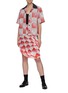 Figure View - Click To Enlarge - MARCHEN - Abstract checkered print draped slip skirt