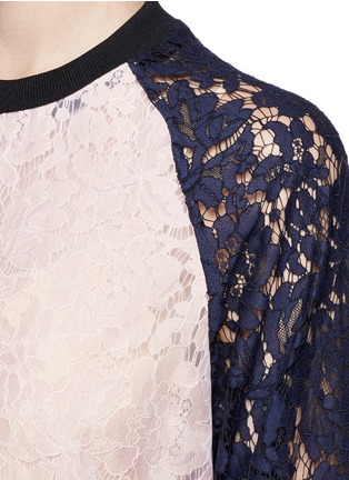 Detail View - Click To Enlarge - MSGM - Colourblock lace sweatshirt