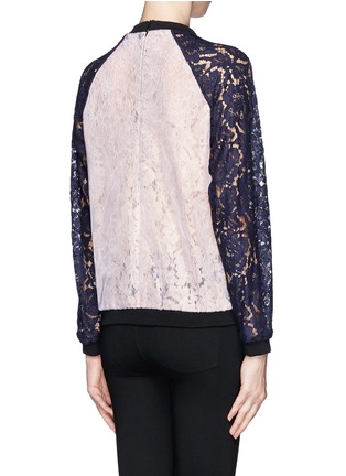 Back View - Click To Enlarge - MSGM - Colourblock lace sweatshirt