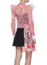 Back View - Click To Enlarge - MARCHEN - Floral print asymmetric neck zipped top
