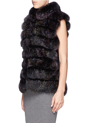 Front View - Click To Enlarge - HOCKLEY - 'Raven' fox fur suede trim gilet