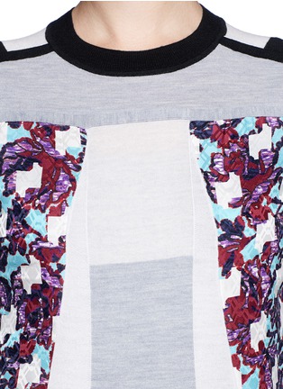 Detail View - Click To Enlarge - PETER PILOTTO - Colourblock orchid print wool-silk pullover