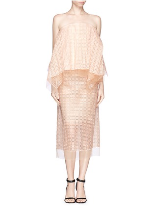 Figure View - Click To Enlarge - ELLERY - 'Daisy' apron sheer embroidery skirt