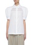 Main View - Click To Enlarge - GABRIELA HEARST - 'Zanetti' Pleated Puff Sleeve Button-down Shirt