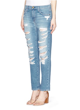 Front View - Click To Enlarge - CURRENT/ELLIOTT - 'The Fling' tattered boyfriend jeans
