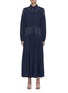 Main View - Click To Enlarge - GABRIELA HEARST - 'Watkins' Contrast Embroidered Detail Pleated Shirt Dress