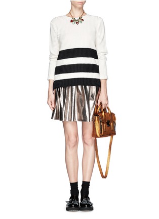 Figure View - Click To Enlarge - MSGM - Metallic flare skirt