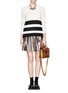 Figure View - Click To Enlarge - MSGM - Metallic flare skirt