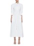 Main View - Click To Enlarge - GABRIELA HEARST - 'Signess' Puffed Sleeve Buttoned Collar Zip-up Shirt Dress