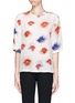 Main View - Click To Enlarge - MSGM - Lipstick print silk top