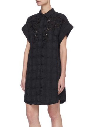 Detail View - Click To Enlarge - ACLER - 'Sierra' Belted Floral Lace Detail Shirt Dress