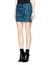 Front View - Click To Enlarge - KENZO - Abstract floral puzzle print denim skirt