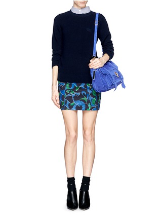 Figure View - Click To Enlarge - KENZO - Abstract floral puzzle print denim skirt