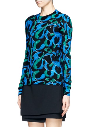 Front View - Click To Enlarge - KENZO - Abstract floral puzzle Print Sweater