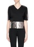 Main View - Click To Enlarge - MSGM - Metallic insert crop top