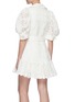 Back View - Click To Enlarge - ACLER - 'Sierra' Belted Puffed Sleeve Floral Lace Mini Dress