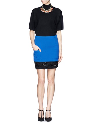 Figure View - Click To Enlarge - NO.21 - Colourblock bead sequin skirt