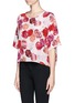 Front View - Click To Enlarge - MSGM - Makeup rose print silk top
