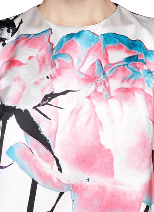 Detail View - Click To Enlarge - PRABAL GURUNG - Floral print silk satin top