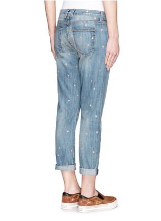 Back View - Click To Enlarge - CURRENT/ELLIOTT - 'The Fling' metallic star print boyfriend jeans