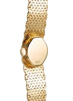 Detail View - Click To Enlarge - LANE CRAWFORD VINTAGE WATCHES - Rolex Diamond 14k Gold Disk Bracelet Watch