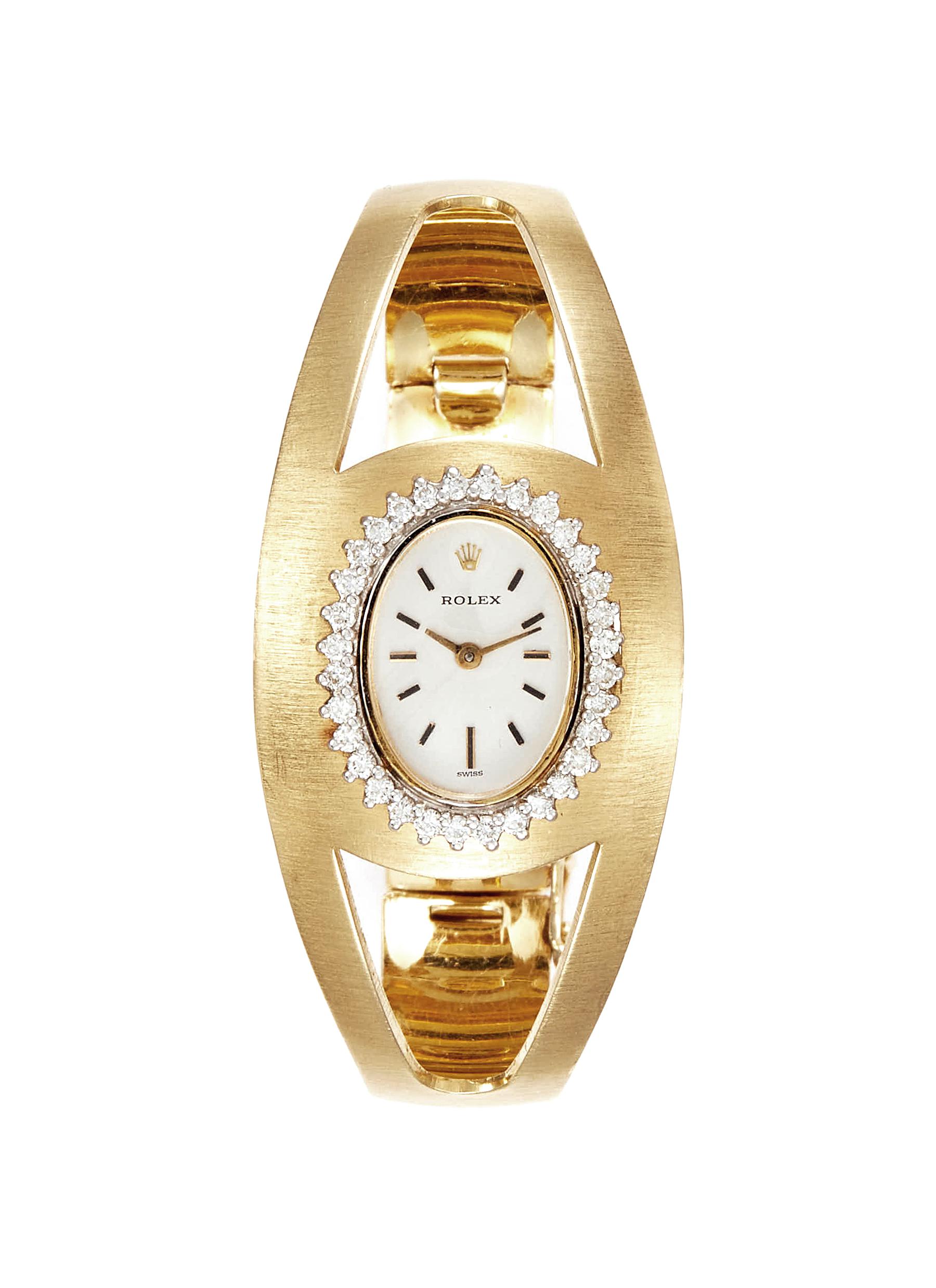 Rolex diamond 14k gold cocktail watch 