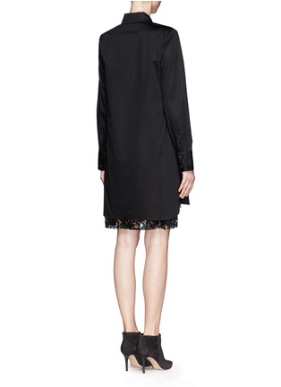 Back View - Click To Enlarge - THAKOON - Hidden lace button down shirt dress