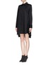 Front View - Click To Enlarge - THAKOON - Hidden lace button down shirt dress