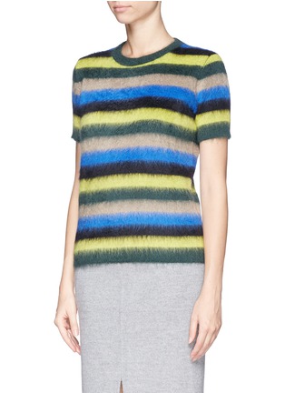 Front View - Click To Enlarge - NO.21 - Stripe mohair-wool sweater
