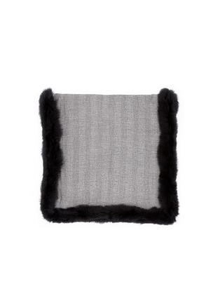 Main View - Click To Enlarge - VALENTINO GARAVANI - Fox fur trim cashmere-silk scarf