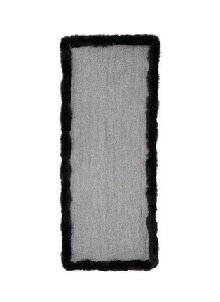 Figure View - Click To Enlarge - VALENTINO GARAVANI - Fox fur trim cashmere-silk scarf