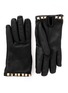 Main View - Click To Enlarge - VALENTINO GARAVANI - 'Rockstud' short pebble leather gloves