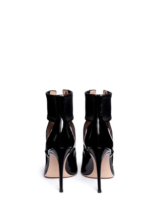 Back View - Click To Enlarge - GIANVITO ROSSI - Cutout patent leather boots
