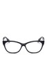 Main View - Click To Enlarge - ALEXANDER MCQUEEN - Skull stud square cat eye optical glasses