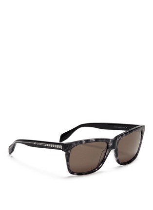Figure View - Click To Enlarge - ALEXANDER MCQUEEN - Skull stud square sunglasses
