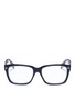 Main View - Click To Enlarge - ALEXANDER MCQUEEN - Skull stud square optical glasses