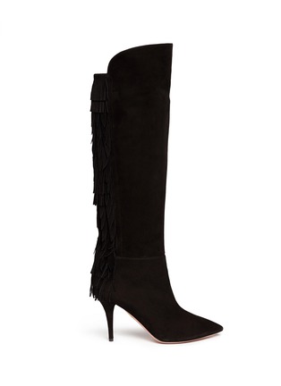 Main View - Click To Enlarge - AQUAZZURA - 'Jagger' fringe suede boots