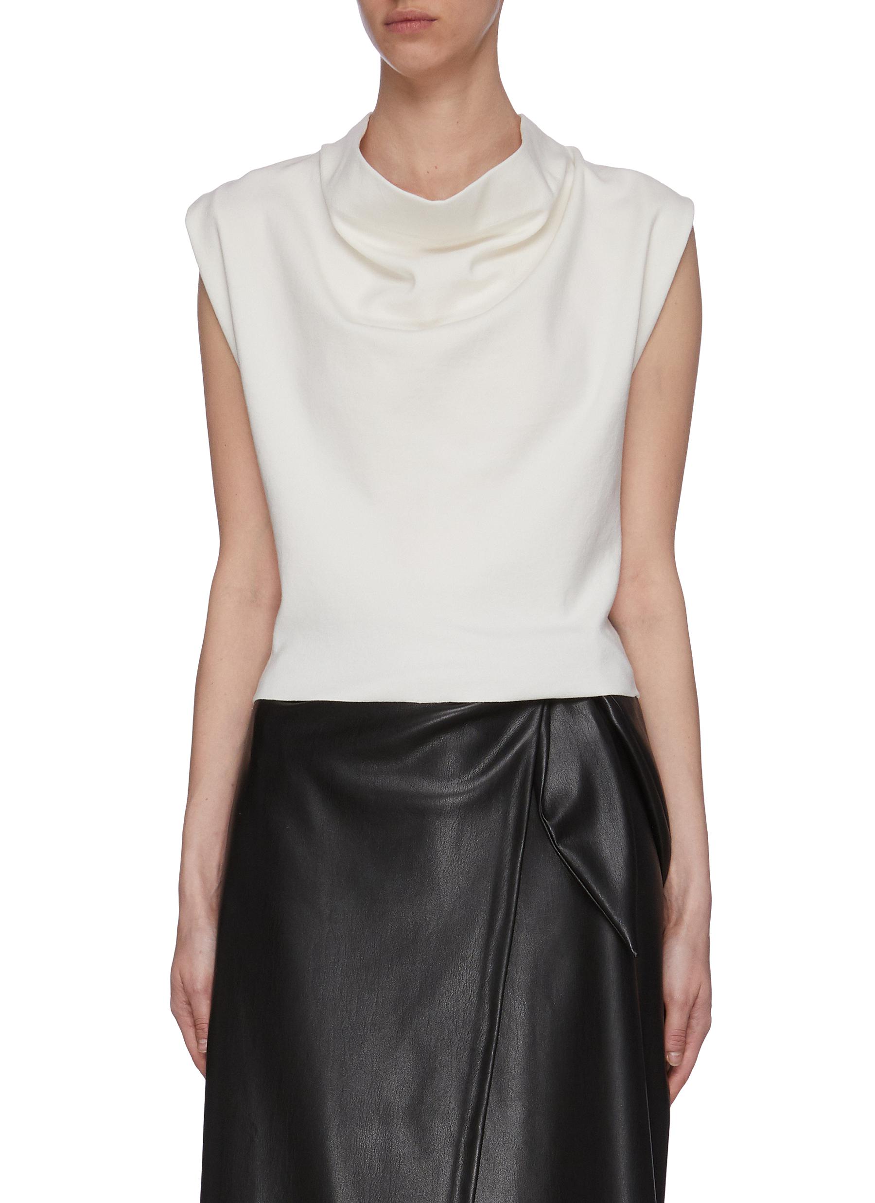 cowl neck sleeveless top