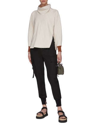 Figure View - Click To Enlarge - 3.1 PHILLIP LIM - Side Zip Cowl Neck Rib Cuff Sweater