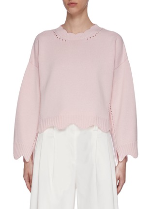 Main View - Click To Enlarge - 3.1 PHILLIP LIM - Scalloped Hem Cashmere Blend Sweater