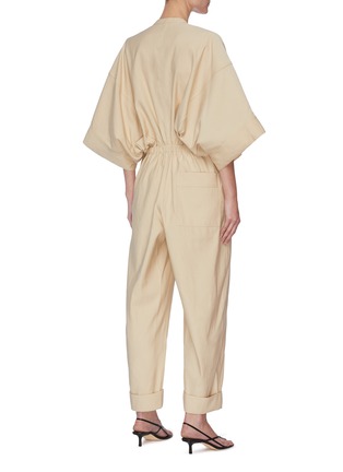 Back View - Click To Enlarge - 3.1 PHILLIP LIM - Low Waist Front Tie Rolled Cuff Jumpsuit