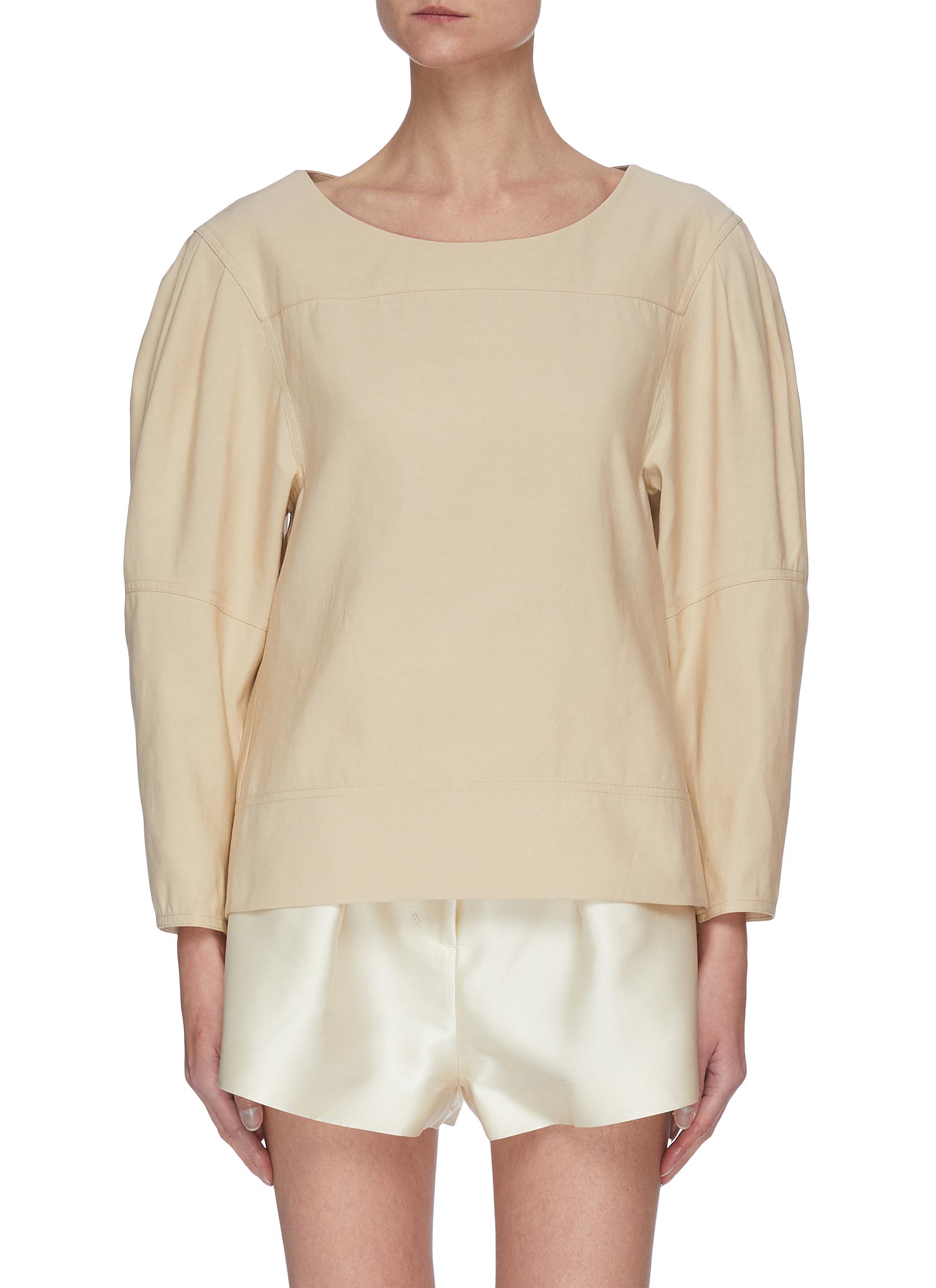 3.1 Phillip Lim / フィリップ リム Stitched-on Panel Puffed Sleeves Top In Neutral