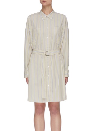 Main View - Click To Enlarge - 3.1 PHILLIP LIM - Belted Drop Shoulder Stripe Shirt Dress