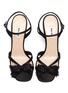 Detail View - Click To Enlarge - MIU MIU - Beaded bow satin heeled sandals