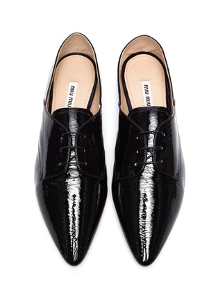 Detail View - Click To Enlarge - MIU MIU - Patent leather oxford shoes