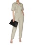 Figure View - Click To Enlarge - REMAIN - 'Marianne' Pleated Side Panel Leather Jumpsuit