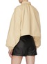 Back View - Click To Enlarge - REMAIN - 'Lita' Drawcord Hem Bishop Sleeves Crop Leather Jacket