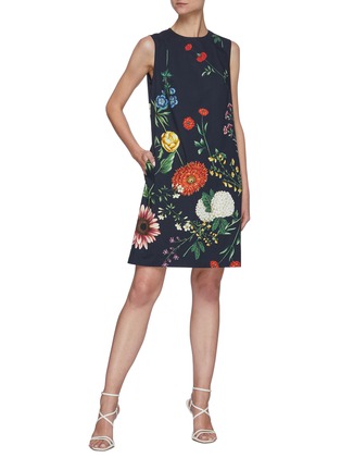 Figure View - Click To Enlarge - OSCAR DE LA RENTA - Floral print sleeveless dress