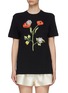 Main View - Click To Enlarge - OSCAR DE LA RENTA - Floral Embroidered Crewneck Cotton T-shirt